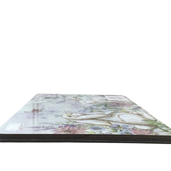 LAUREL HOME Floral Garden EASTER Bunny Cork Back Placemats 11x15 Set of 4 NEW - Picture 11 of 16